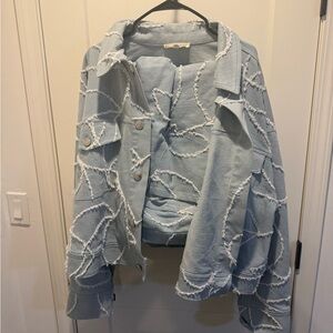 Eloquii Light Blue Denim Jacket (26) and Pant (24) Set